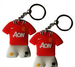 PVC de Keychains do futebol vermelho de Manchester United/borracha macios relativos à promoção