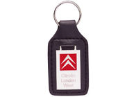 Portas-chaves feitas sob encomenda, bolso de couro Keychain do carro com o emblema sintético do esmalte, liga de zinco com chapeamento de níquel