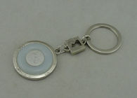 1 porta-chaves relativa à promoção liga de zinco da polegada de 1/2 com a parte introduzida, chapeamento de prata da porcelana
