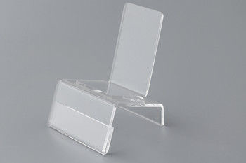 Posição livre do suporte acrílico claro feito sob encomenda do sinal, suporte do telefone celular para a exposição