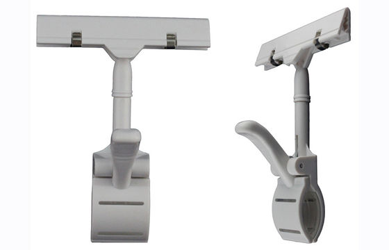 Os suportes varejos do sinal do plástico, o polegar relativo à promoção branco grampeiam 3 5/8" *6 3/4"