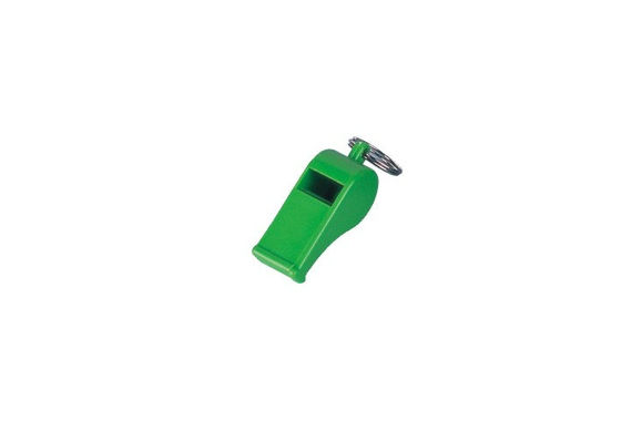 Porta-chaves verde do assobio dos PP Platic, Keychains relativo à promoção para caminhar a emergência 30575