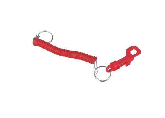 Vermelho decorativo PP e PVC Keychains relativo à promoção com cabo espiral 30584
