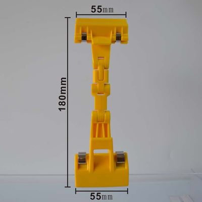 Grampo plástico do suporte do preço da propaganda do supermercado amarelo, lados dobro do ABS