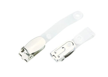 Cartão de suspensão superior da identificação da aleta de prata do metal, grampo do suporte de emblema do nome para a escola e escritório 30286