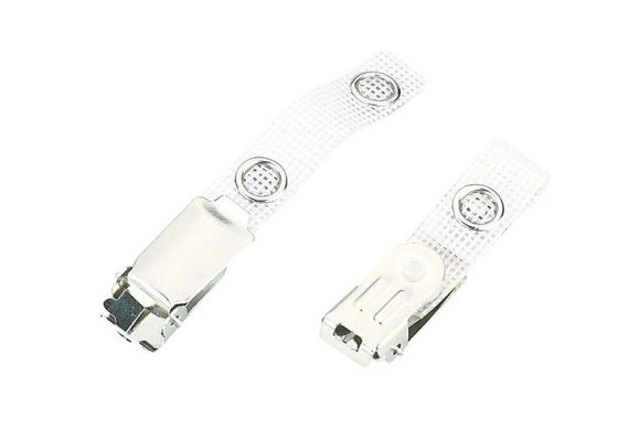 cartão da identificação da parte superior da aleta do PE do metal da reunião do escritório, grampo do suporte de emblema do nome com a correia reforçada 30287 do PVC