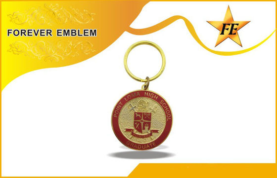 Metal macio Keychains relativo à promoção do esmalte/Cloisonne com anel e as correntes rachados