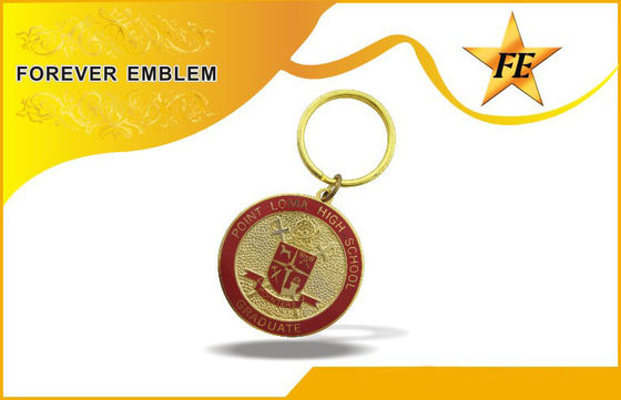 Metal macio Keychains relativo à promoção do esmalte/Cloisonne com anel e as correntes rachados