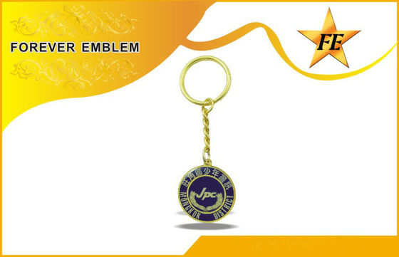 Cobre completo Keychains relativo à promoção redondo do bronze da impressão a cores para eventos da equipe