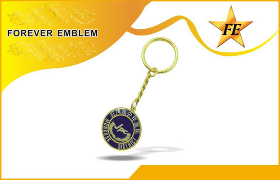 Cobre completo Keychains relativo à promoção redondo do bronze da impressão a cores para eventos da equipe