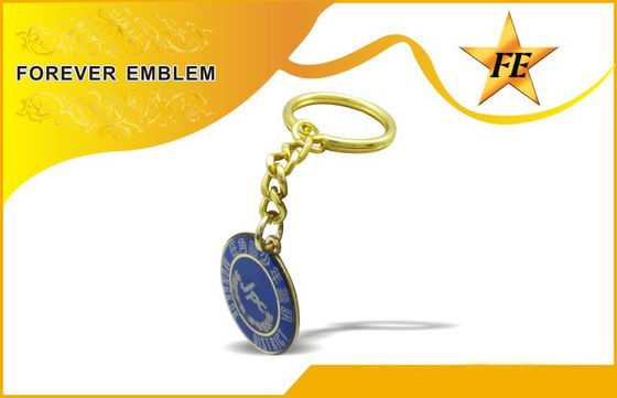 Cobre completo Keychains relativo à promoção redondo do bronze da impressão a cores para eventos da equipe