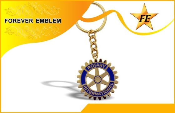 Metal duro de imitação de bronze Keychains relativo à promoção do esmalte com chapeamento de ouro
