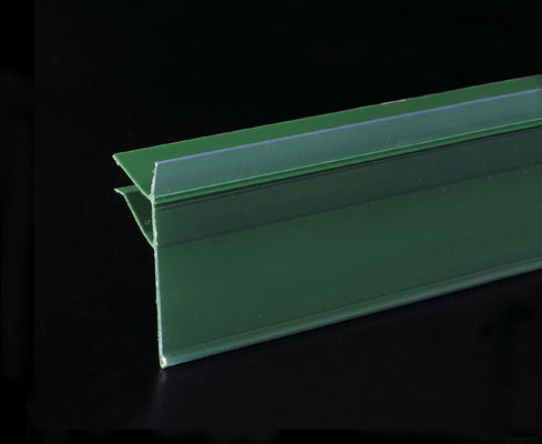 Suporte verde do sinal da tira dos dados do PVC para prateleiras da alameda e preço introduzido