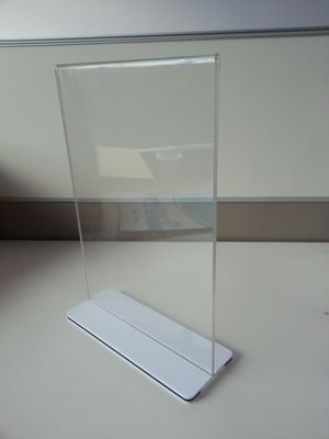 Suportes de etiqueta acrílicos claros do plexiglás do suporte do menu do suporte do sinal do restaurante
