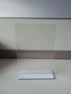 Suportes de etiqueta acrílicos claros do plexiglás do suporte do menu do suporte do sinal do restaurante