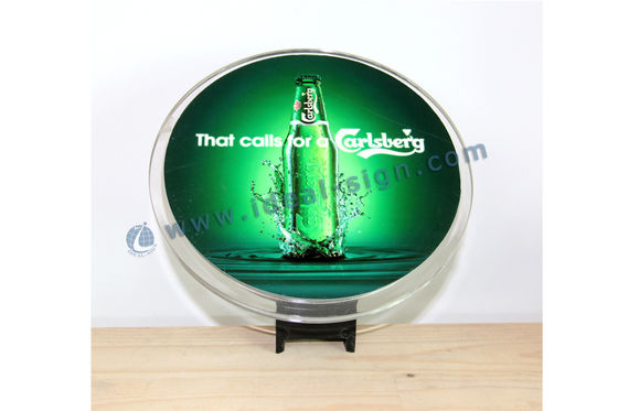 O abridor de garrafa acrílico da parte superior da barra de Budweiser com ilumina acima o costume da exposição