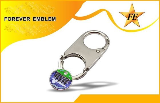 Keyring da moeda do trole do supermercado e suporte Keychain da moeda com LOGOTIPO feito sob encomenda