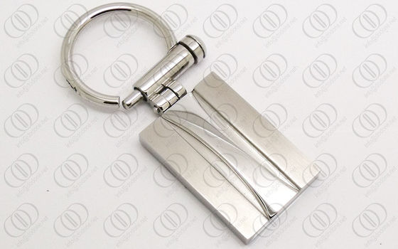 Suporte de aço inoxidável lustrado de Keychain dos tons com estrutura do parafuso, keychains engravable