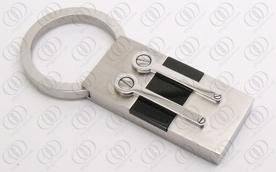 OEM durável/ODM do suporte de aço inoxidável com nervuras preto de Keychain da forma