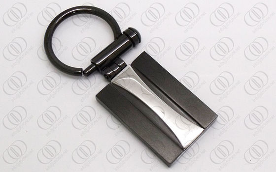 Preto completo acento de prata brilhante à moda fresco de aço inoxidável chapeado de Keychains