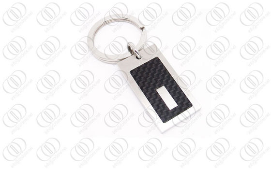 acento preto de aço inoxidável de Keychain Engraeable da fibra do carbono 316L