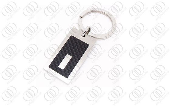 acento preto de aço inoxidável de Keychain Engraeable da fibra do carbono 316L
