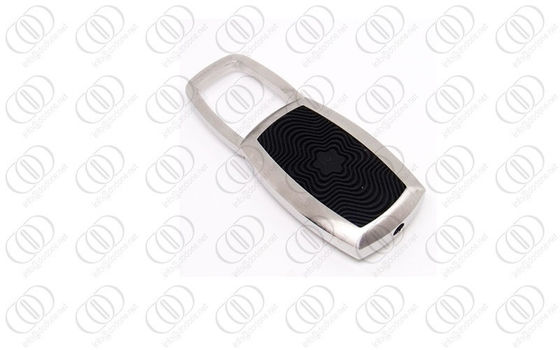 Mola completamente escovada de borracha preta de Keychain da forma de aço inoxidável