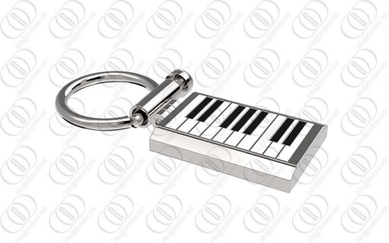 suporte de aço inoxidável da chave de 316L Keychain com projeto do teclado de piano