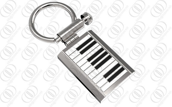 suporte de aço inoxidável da chave de 316L Keychain com projeto do teclado de piano