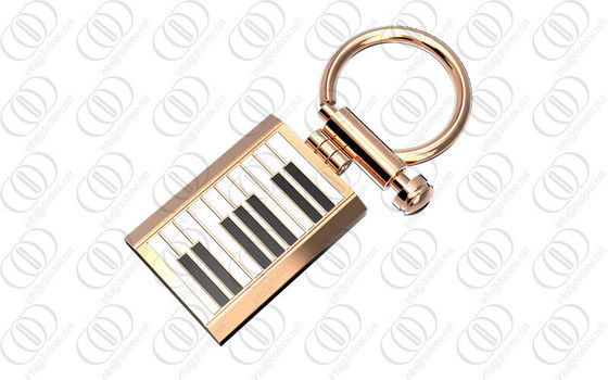 Laca branca do preto do suporte de Keychain do piano do ouro de Rosa para o músico