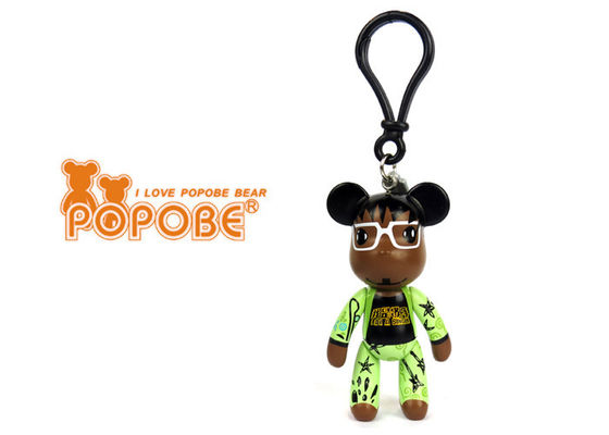 3 polegadas Eco-amigáveis dos acessórios brancos do saco do cantor de Keychain do urso de POPOBE
