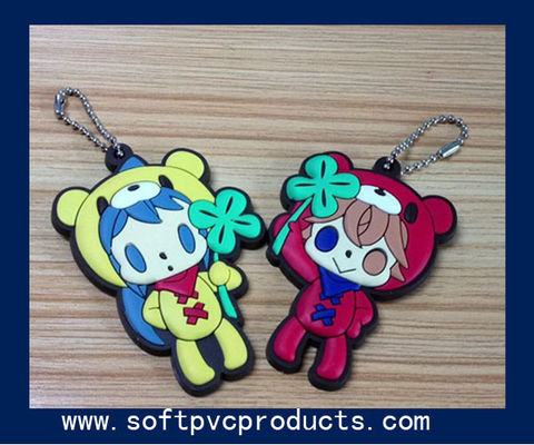 A boneca bonito personalizou portas-chaves feitas sob encomenda/Keyring plástico de Keychains/silicone com logotipo