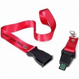 Memória Flash de USB do plástico/poliéster da correia com impressão personalizada do logotipo