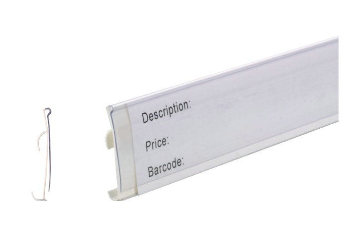Os dados descascam, preço de retalho feito sob encomenda que indica o suporte de etiqueta plástico claro do PVC para a loja, supermercado 31239